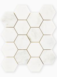 East Haven Hexagon | Claybrook | Marble Mosaic Wall and Floor Tile