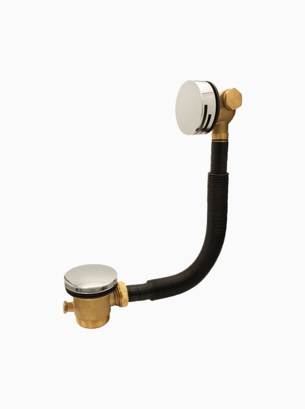 ENKI W59 Chrome Bath Mixer Tap With Overflow & Clicker Waste – Polished Brass