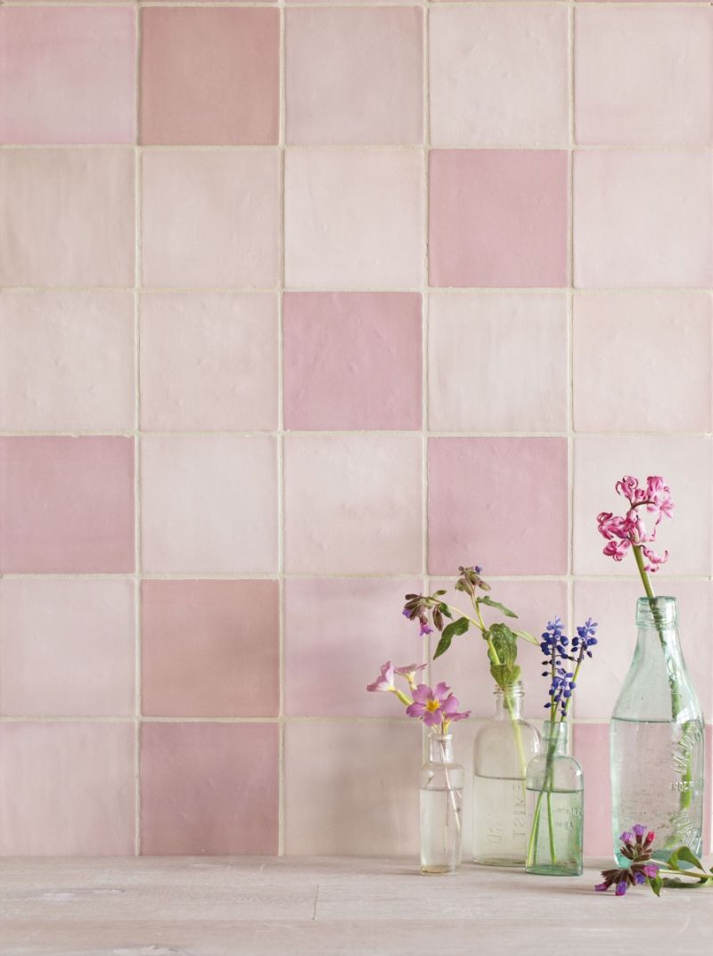 Moulay Rosewater 11.5x11.5cm | Pink Zellige Style Wall Tile