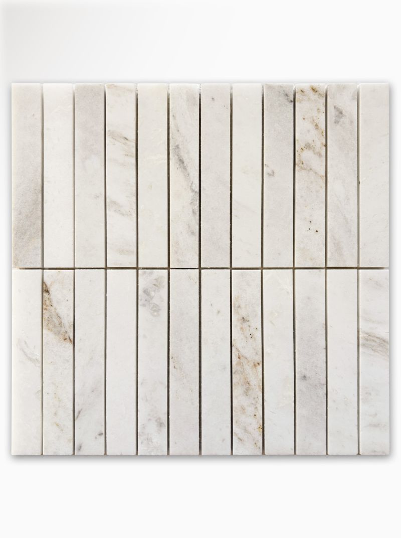 Spring Haven Large Kit Kat | White Marble Mosaic Wall & Floor Tile