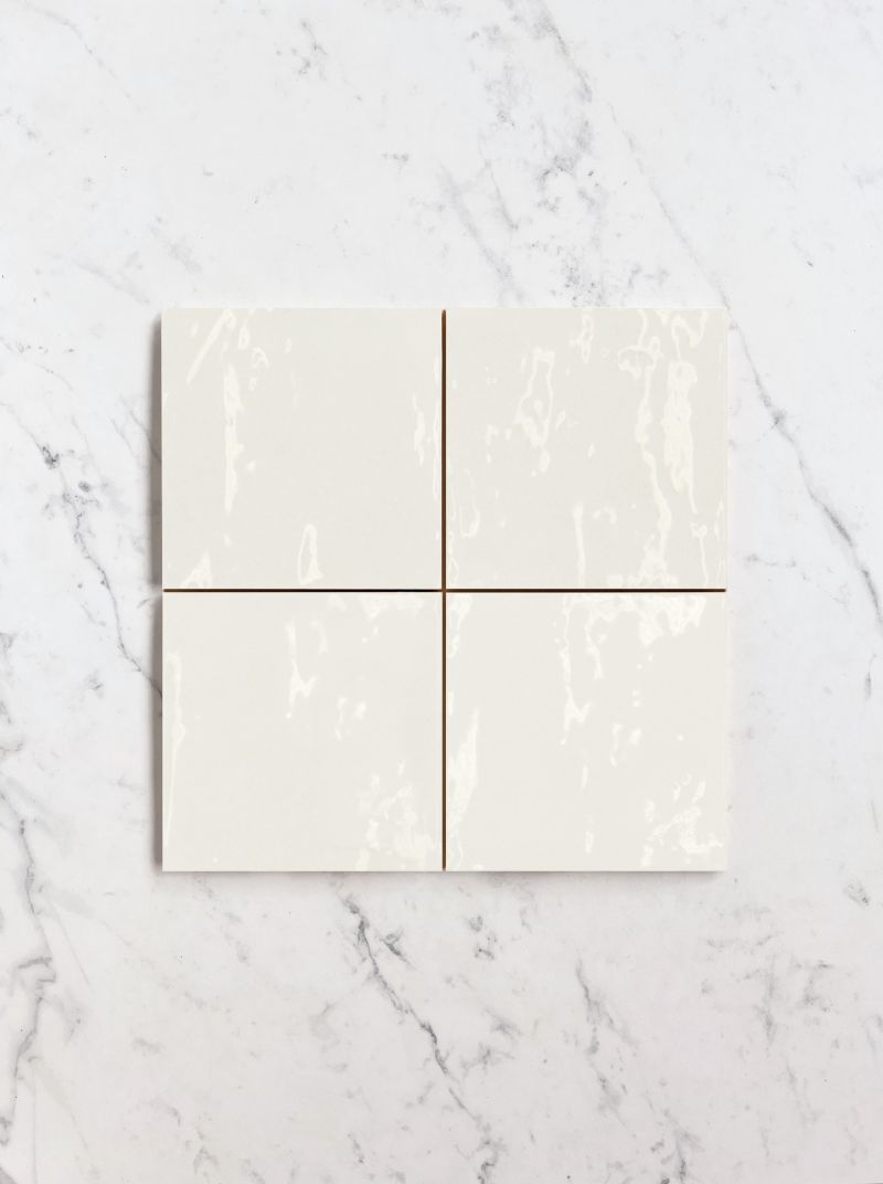 Fellini Bianco Gloss Square 12.5x12.5cm | Off White Zellige Style Wall Tile