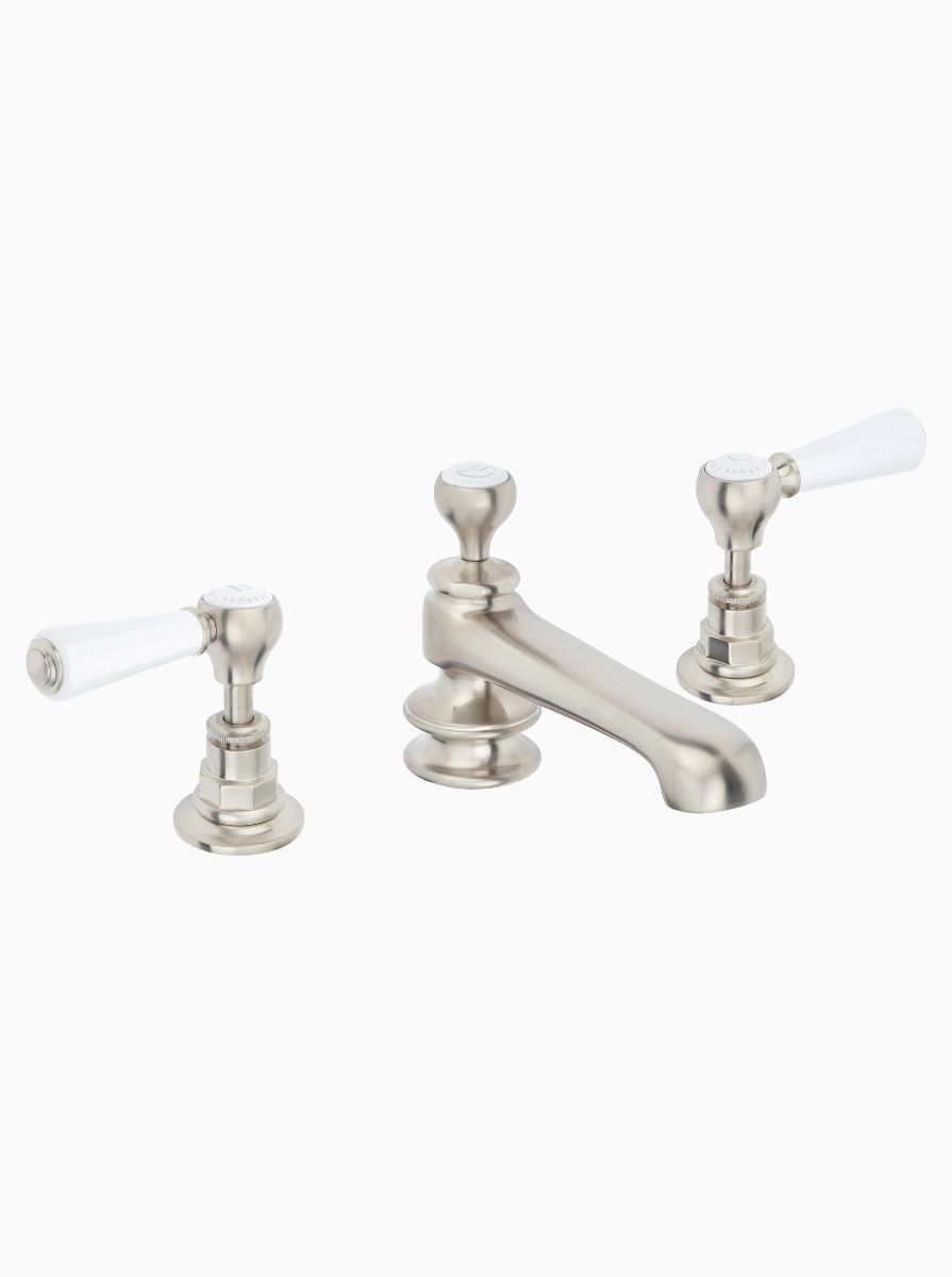 Albany Deck Mounted 3 Hole Basin Mixer Low Spout - Levers