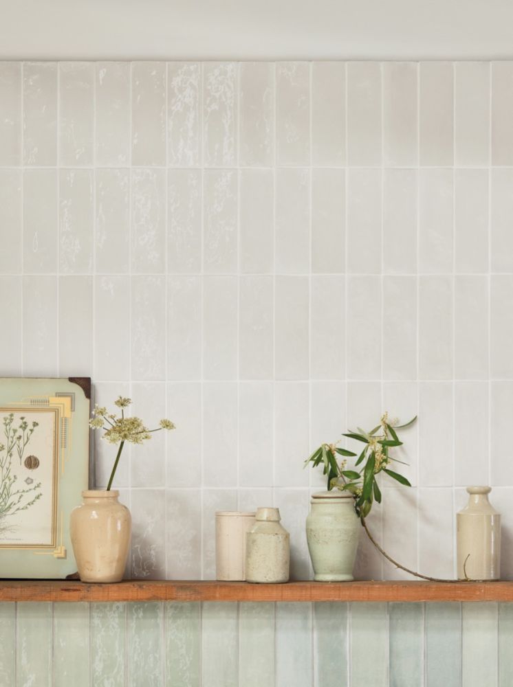Fellini Bianco 5.2x16cm | Off White Zellige Style Wall Tile