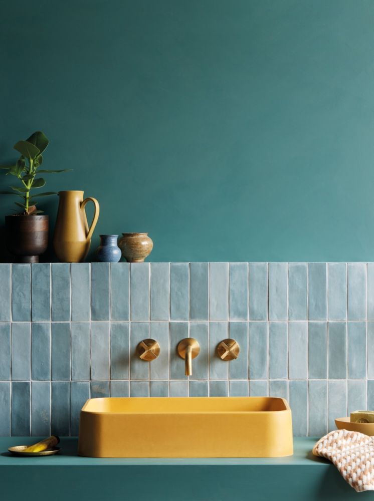 Fellini Onda Gloss 5.2x16cm | Blue Zellige Style Wall Tile