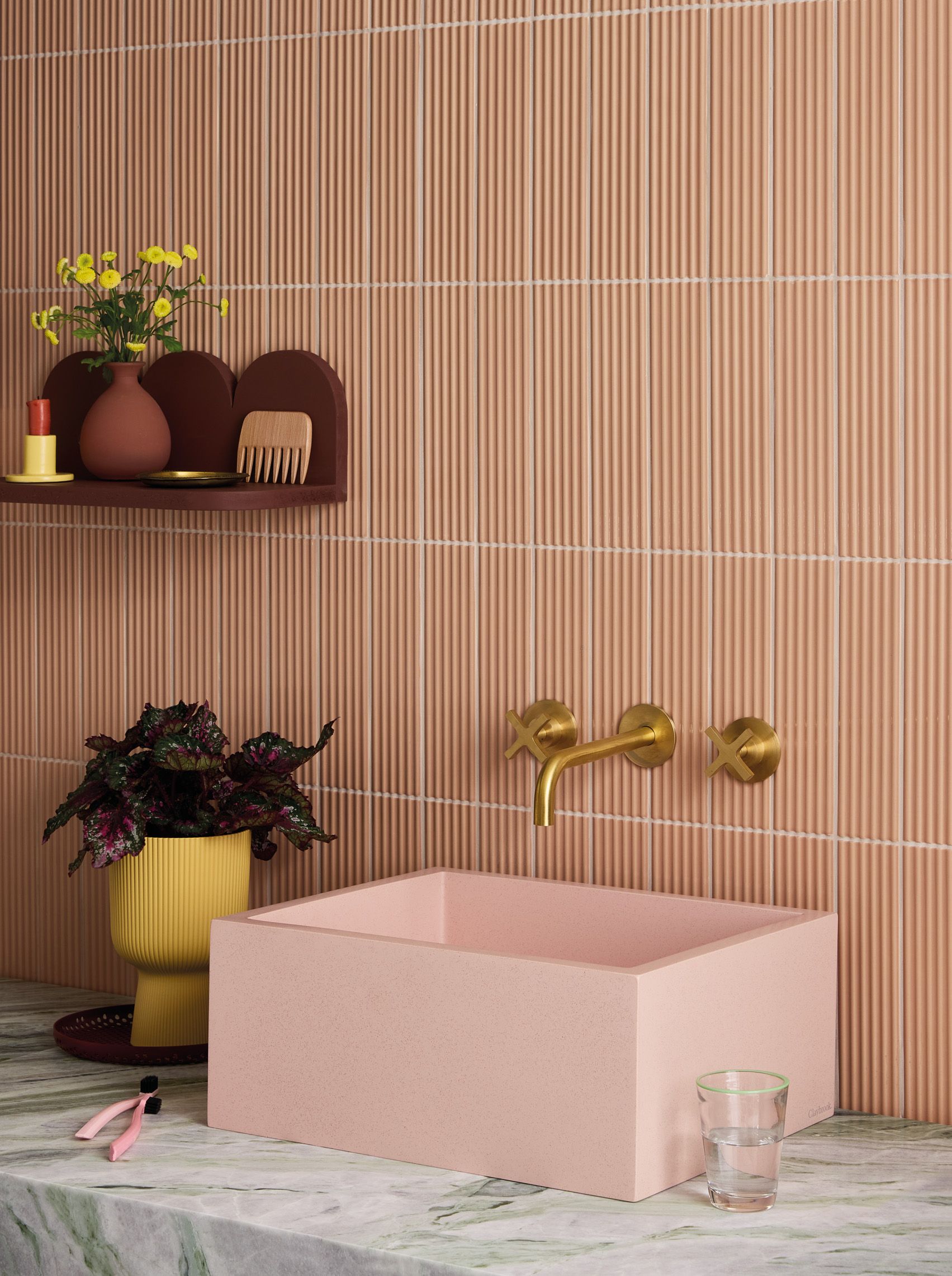 Corrugation Apricot Ripple | Glazed Fluted Wall Tile