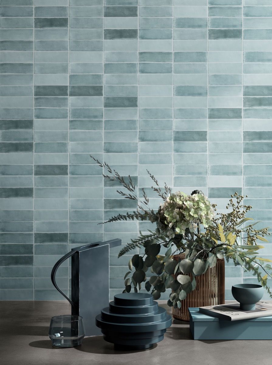 Fellini Onda Matt 5.2x16cm | Blue Zellige Style Wall Tile