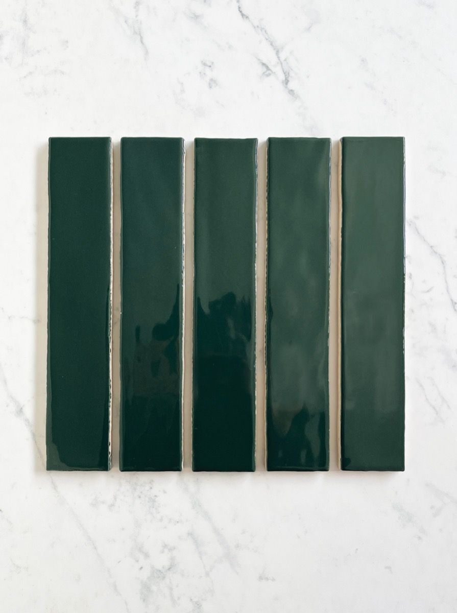 Giardinetto Lawn 5x25cm | Dark Green Glazed Slim Brick Tile