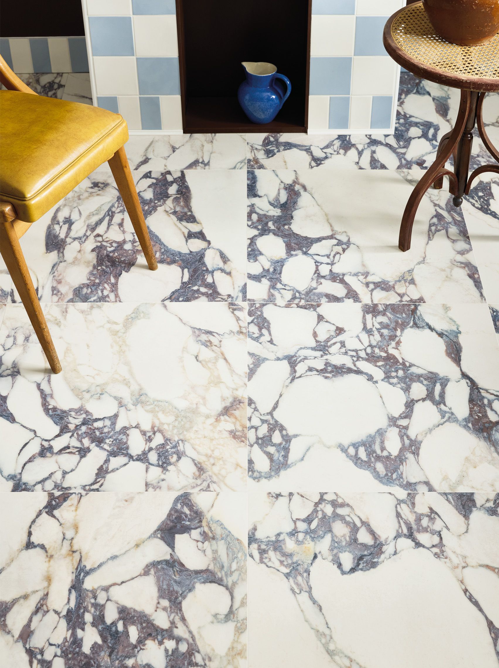 Traviata Violetta 60x60cm | Burgundy Marble Effect Porcelain Tile