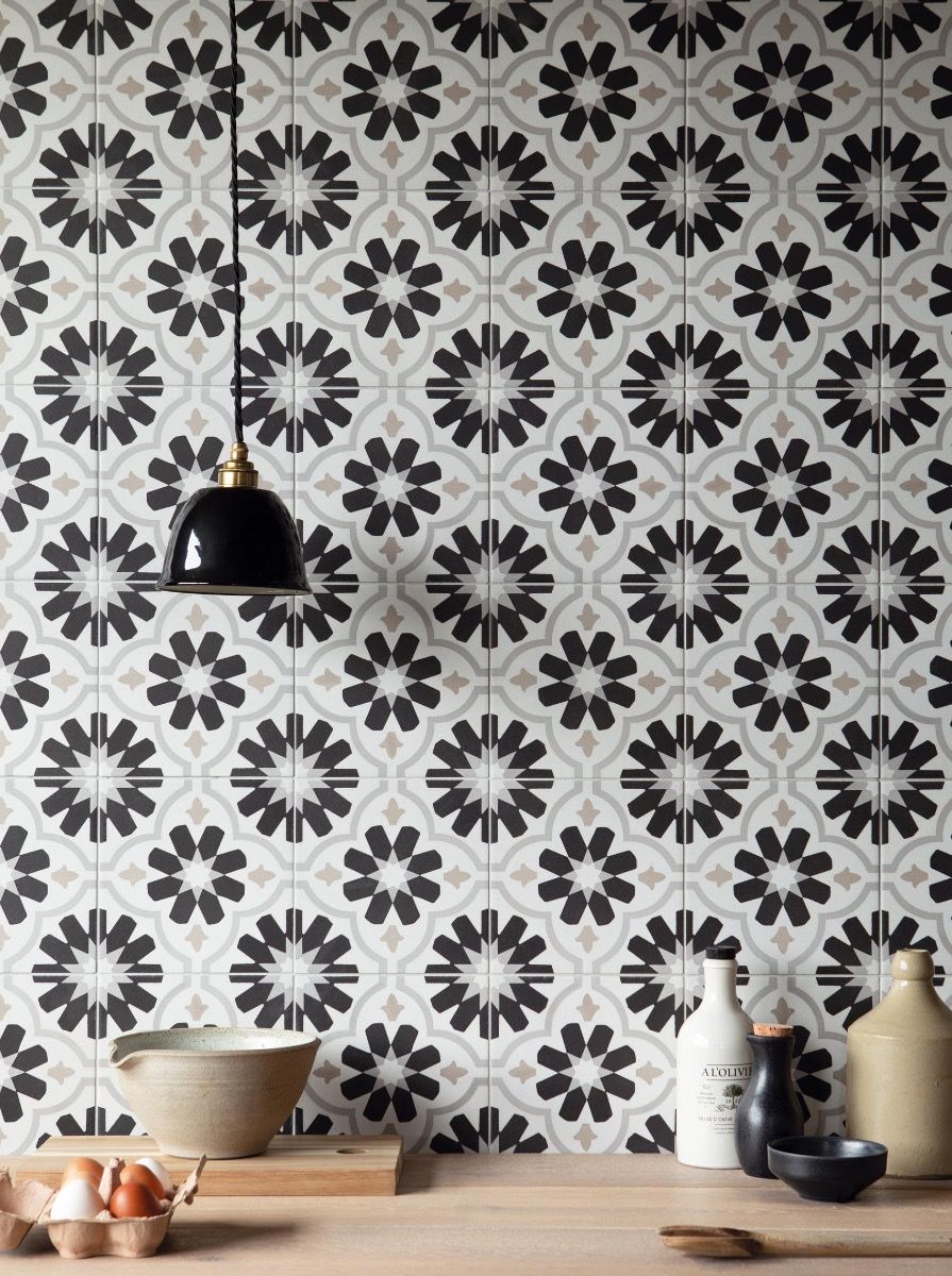 Mozzafiato Manciano 20x20cm |Monochrome Patterned Porcelain Tile