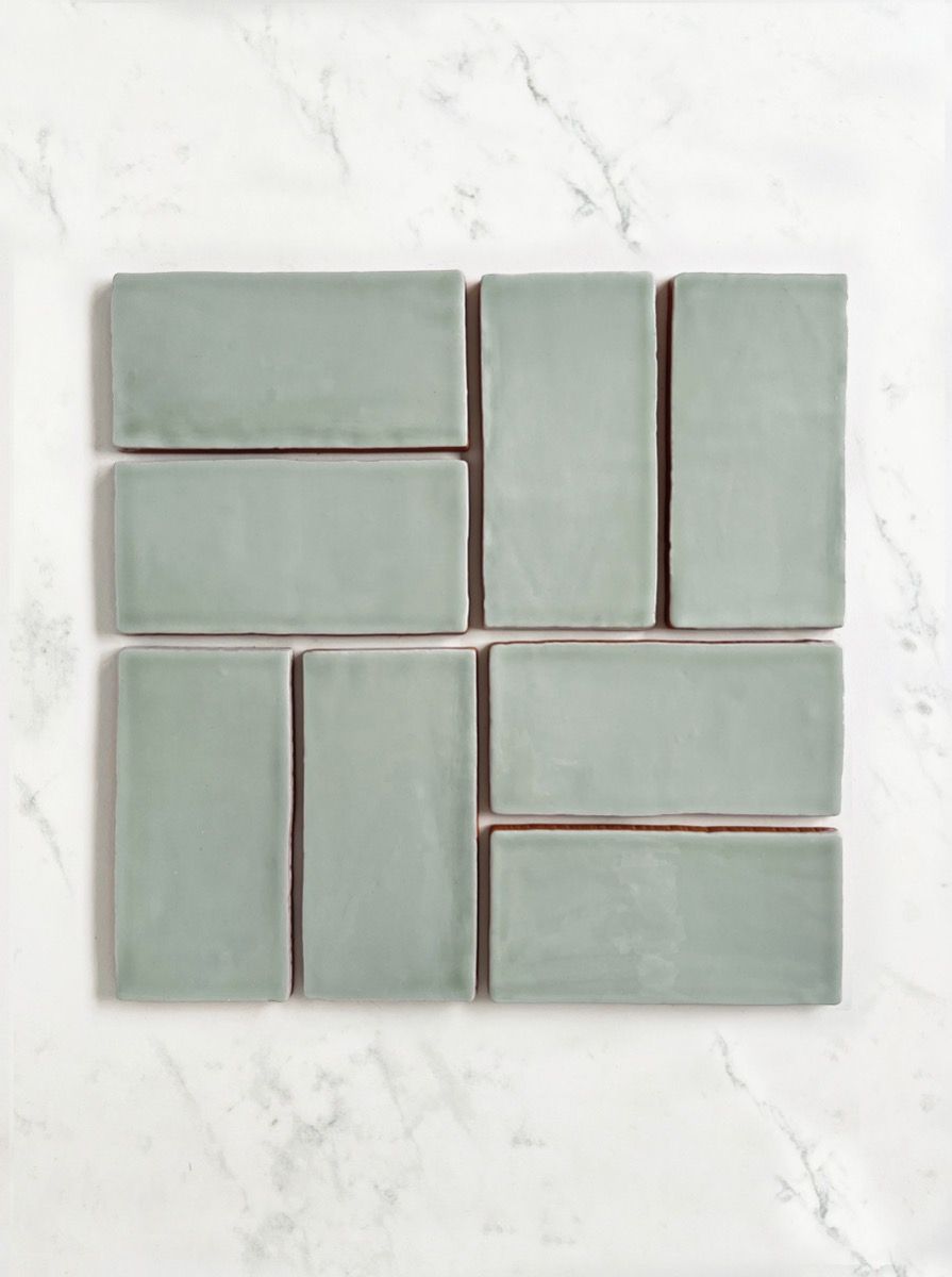 Potters Glaze Gadsby 7.5x15cm | Grey Green Glazed Metro Wall Tile