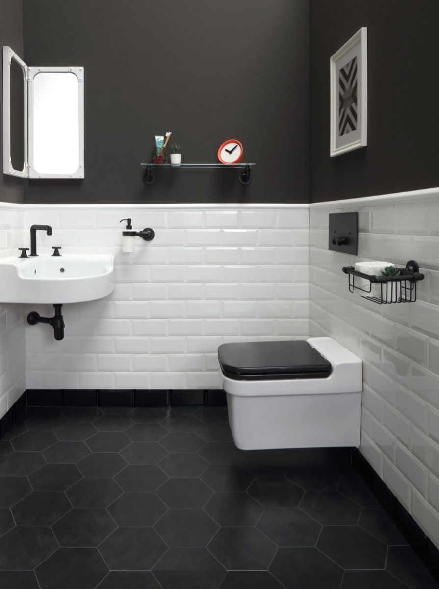 Spitalfields Wall Hung Toilet with Black Seat