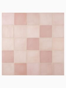 Moulay Rosewater 11.5 x 11.5cm Pink Glazed Square Wall Tile