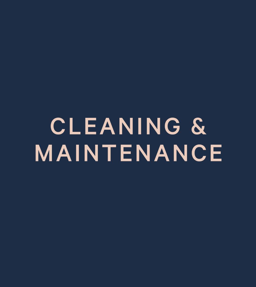 image for Cleaning and Maintenance